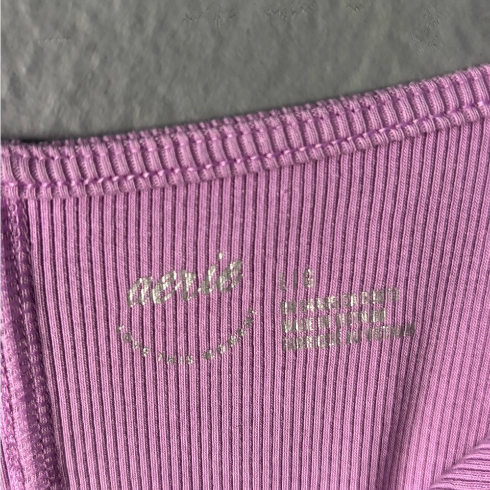 Aerie Lilac Ribbed Tank Bodice Style Top – Size L - Picture 8 of 9